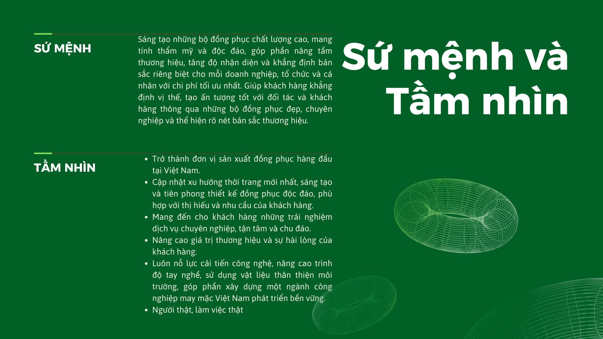 Sứ Mệnh - Tầm Nhìn Của Đồng Phục Hatin
