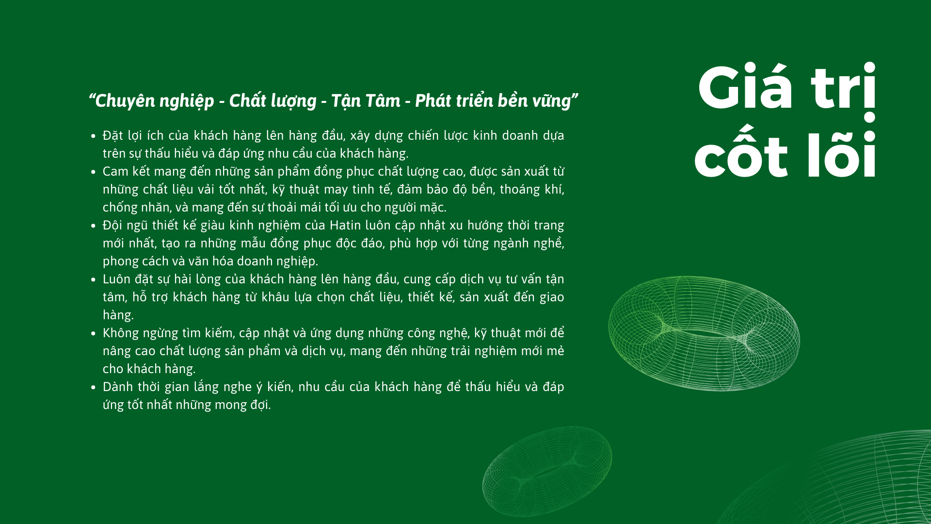 Giá Trị Cốt Lõi Của Đồng Phục Hatin