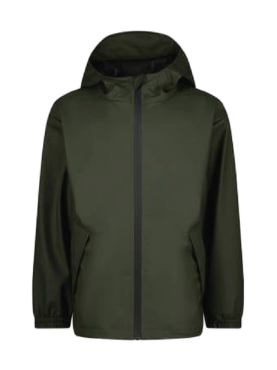 Áo khoác gió xanh rêu có mũ - đồng phục doanh nghiệp in logo