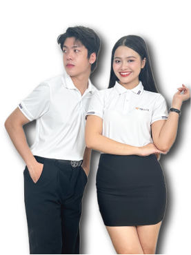 Áo Polo Monopoly đồng phục in logo ngân hàng - Đường lé màu tím