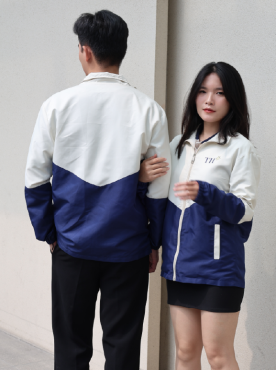 Áo Khoác Gió Đồng Phục New Wind Màu Xanh Đen Phối Trắng - NW03