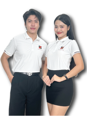 Áo polo Monopoly đồng phục in logo ngân hàng - Đường lé phối đỏ, xanh lá