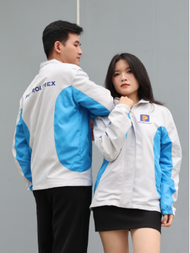 Áo Khoác Gió Đồng Phục New Wind Phối Màu Xanh Ya Phối Xám Lợt - NW04