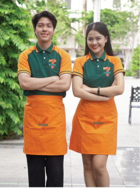 Đồng Phục Áo Polo Tay Raglan F&B Xanh Phối Cam