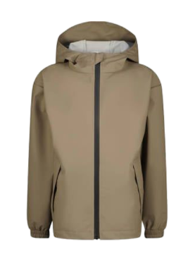 Áo khoác gió màu Kaki có mũ - đồng phục in logo