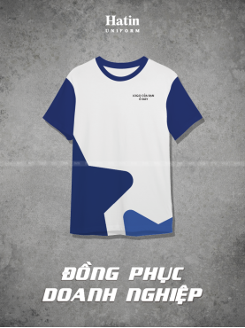 áo in nhiệt xanh trắng