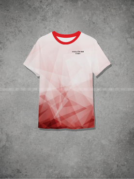 Áo thun cổ tròn đồng phục công ty phối màu đỏ