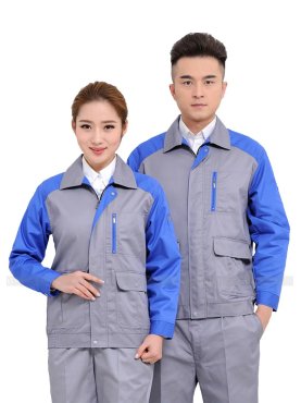 Bảo hộ lao động màu xám phối xanh