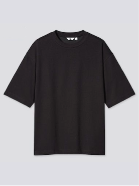 Áo thun Basic màu đen tay lỡ đồng phục công ty in logo
