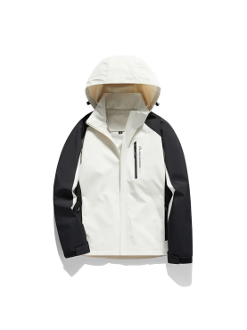 Đồng phục áo gió màu trắng phối tay đen có nón