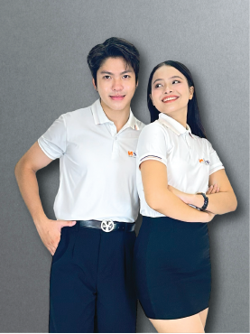 Áo polo Monopoly đồng phục in logo ngân hàng - Đường lé phối cam, đen