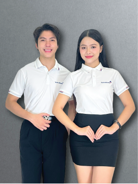 Áo Polo Monopoly đồng phục in logo ngân hàng - Đường lé xanh dương