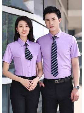 Áo sơ mi tay ngắn tím hồng nhạt - MÃ 03