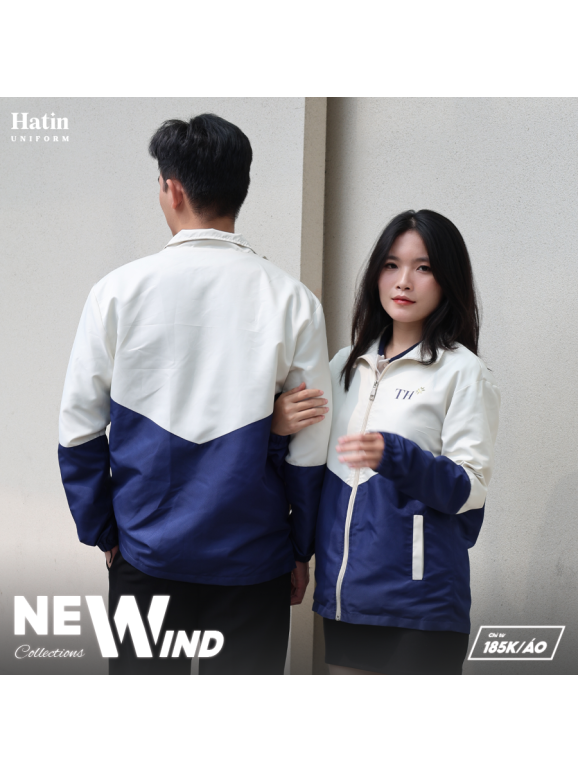 Áo Khoác Gió NEW WIND Phối Xanh - Trắng