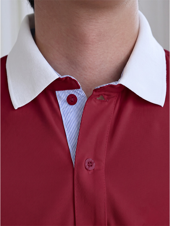 Áo Polo Éland Màu Đỏ Phối Bo Trắng In Logo Viettel 